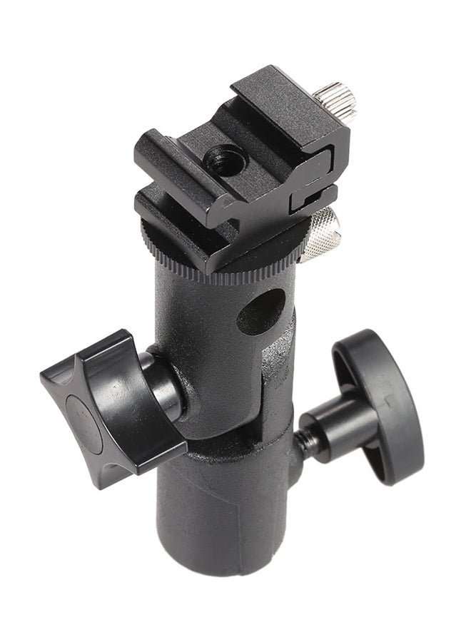 NIBEMINENT Adjustable E Type Universal Metal Flash Hot Shoe Speedlite Umbrella Holder Light Stand Bracket Black - Image 5