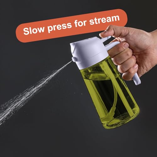 CXINYI - 16oz/470ml Olive Oil Dispenser for Kitchen with Stickers - 2 in 1 Olive Oil Sprayer for Cooking, Air Fryer, and Salad, Black&Purple (Light-Proof Kitchen Gadget) - Image 5