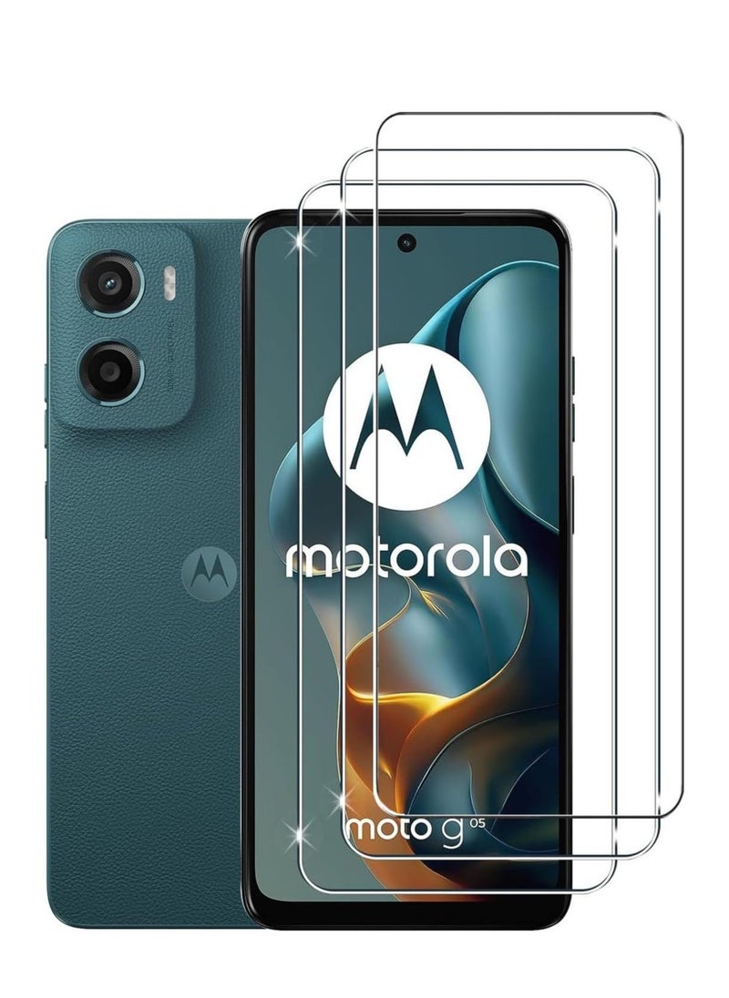 Raxoom Motorola Moto G05 Screen Protector - 9H Hardness, Full Coverage, Anti-Fingerprint, Pack of 3 - Image 1