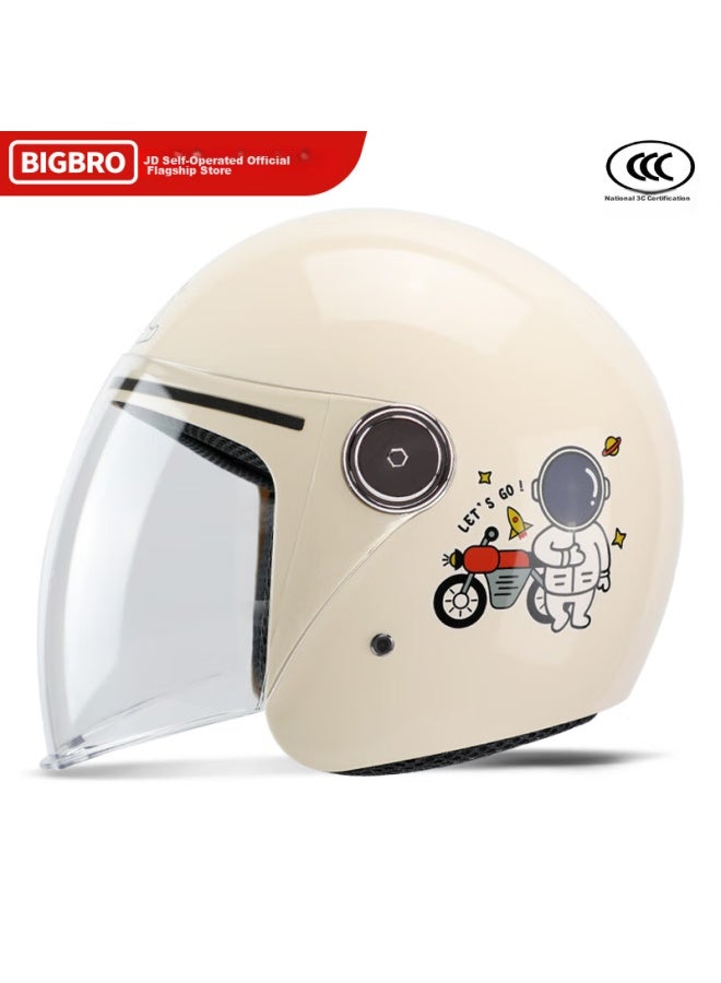 Bigbro Ky163 Astronaut 3c Motorcycle Helmet, Uni Riding Electric Bike All-season Half Helmet - Image 1