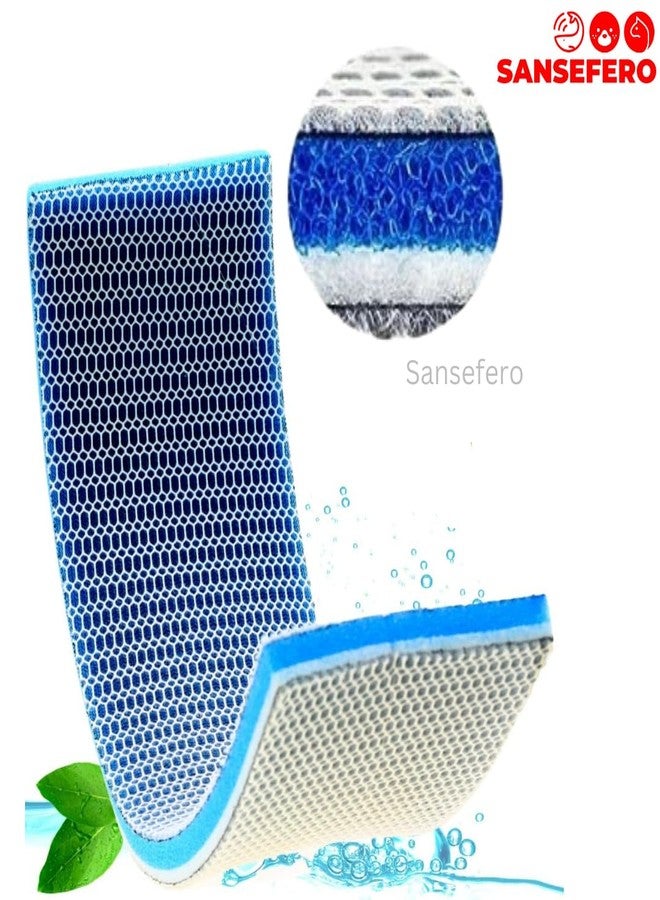 SANSEFERO 8 Layer Pack of 4 High Density Filter Cotton Reusable Aquarium Filter Nano Gel Free Aquarium Filter Pad for Fish Tank with Cuttable/Pond Filteration (25 X 11 Cm) 8D - Image 2