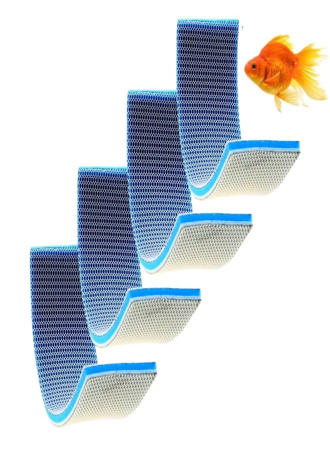 SANSEFERO 8 Layer Pack of 4 High Density Filter Cotton Reusable Aquarium Filter Nano Gel Free Aquarium Filter Pad for Fish Tank with Cuttable/Pond Filteration (25 X 11 Cm) 8D - Image 1