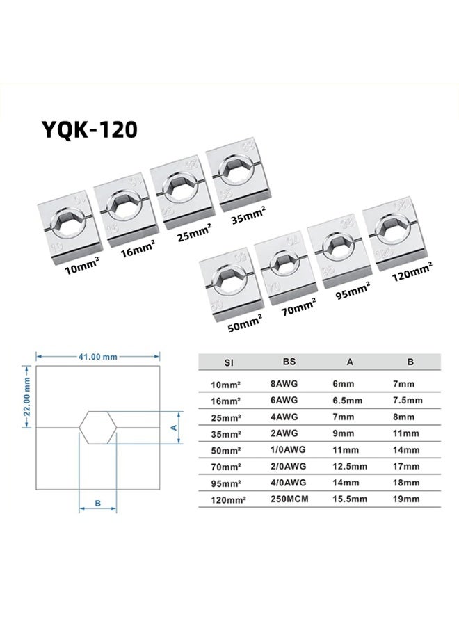 kashemano YQ120A Hydraulic Hose Crimper for 10-120mm² Electrical Terminal Cable Wire - Image 3