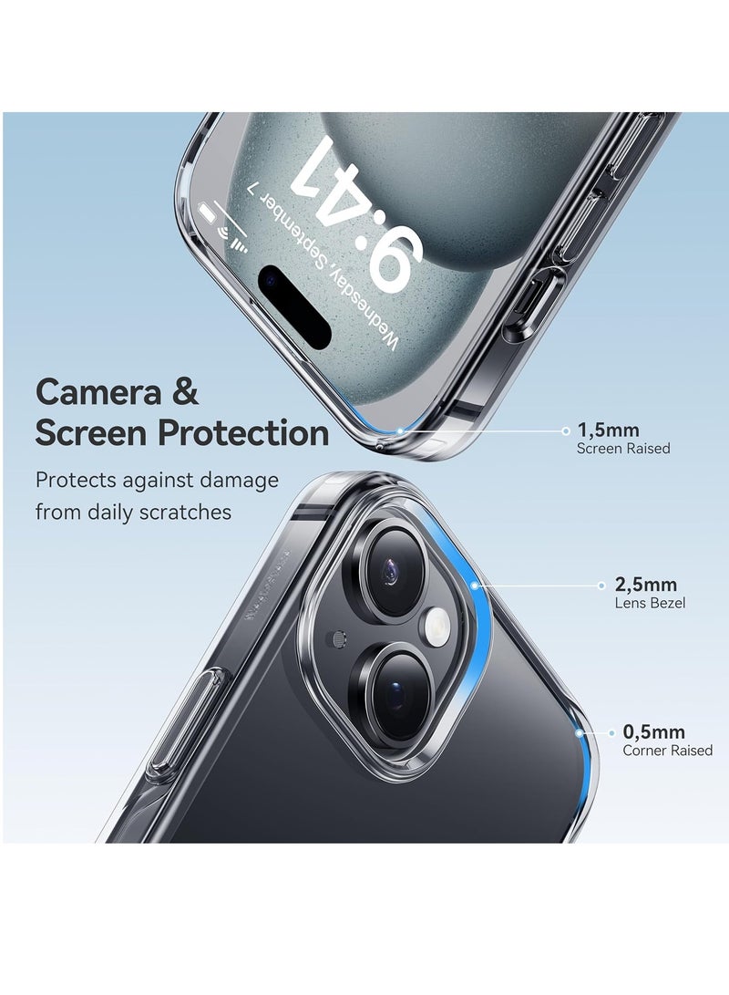 DUSALA For iPhone 15 Case Crystal Clear, [Never Yellow Technology] [12FT Mil-Grade Protection] Transparent Slim Cover Women Men for iPhone 15  Phone Case 6.7 inch, Clear - Image 4