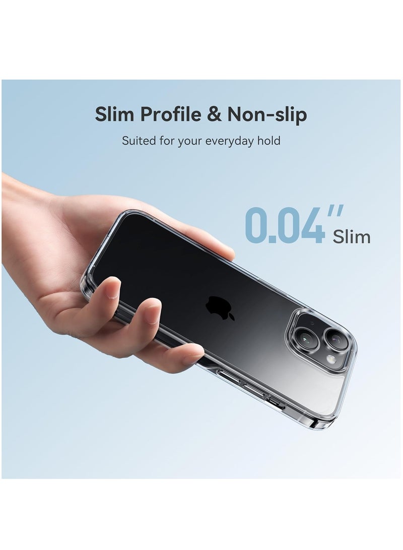 DUSALA For iPhone 15 Case Crystal Clear, [Never Yellow Technology] [12FT Mil-Grade Protection] Transparent Slim Cover Women Men for iPhone 15  Phone Case 6.7 inch, Clear - Image 5