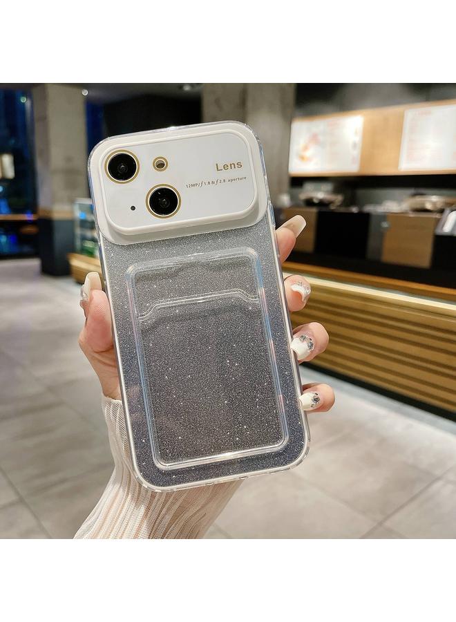 S-TOP Case For iPhone 14 Plus Large Window Gradient Glitter Phone Case with Card Slot - Image 1