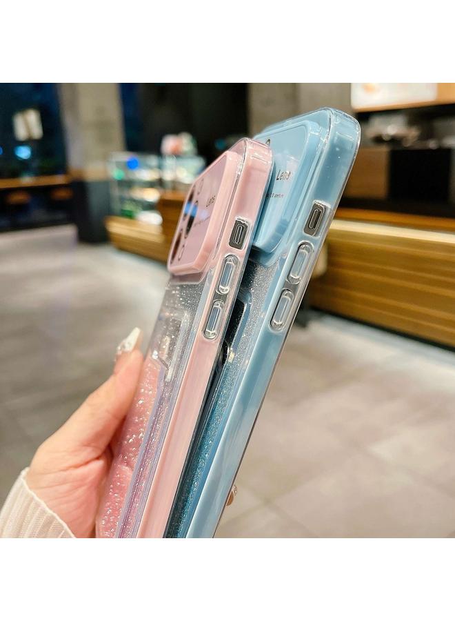 S-TOP Case For iPhone 14 Plus Large Window Gradient Glitter Phone Case with Card Slot - Image 5