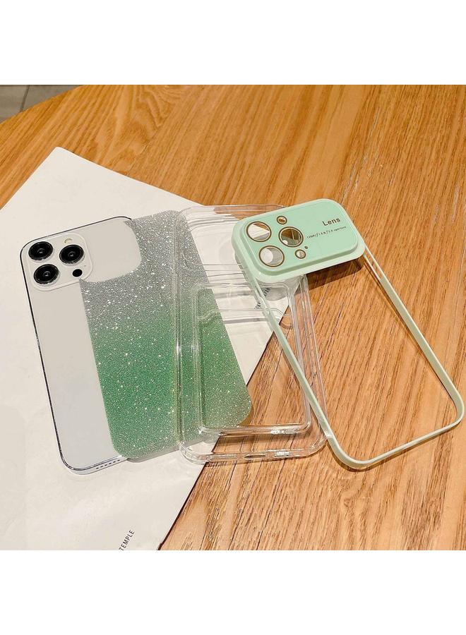 S-TOP Case For iPhone 14 Plus Large Window Gradient Glitter Phone Case with Card Slot - Image 3