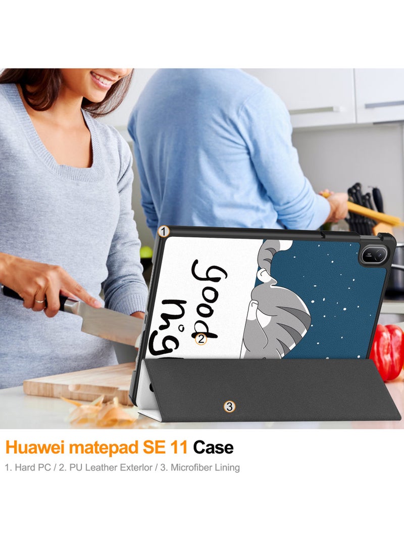 general Case Compatible with Huawei MatePad SE 11 inch 2024 Tri-Fold Smart Tablet Case,Hard PC Back Shell Slim Multi- Viewing Angles Stand Folio Cover - Image 5