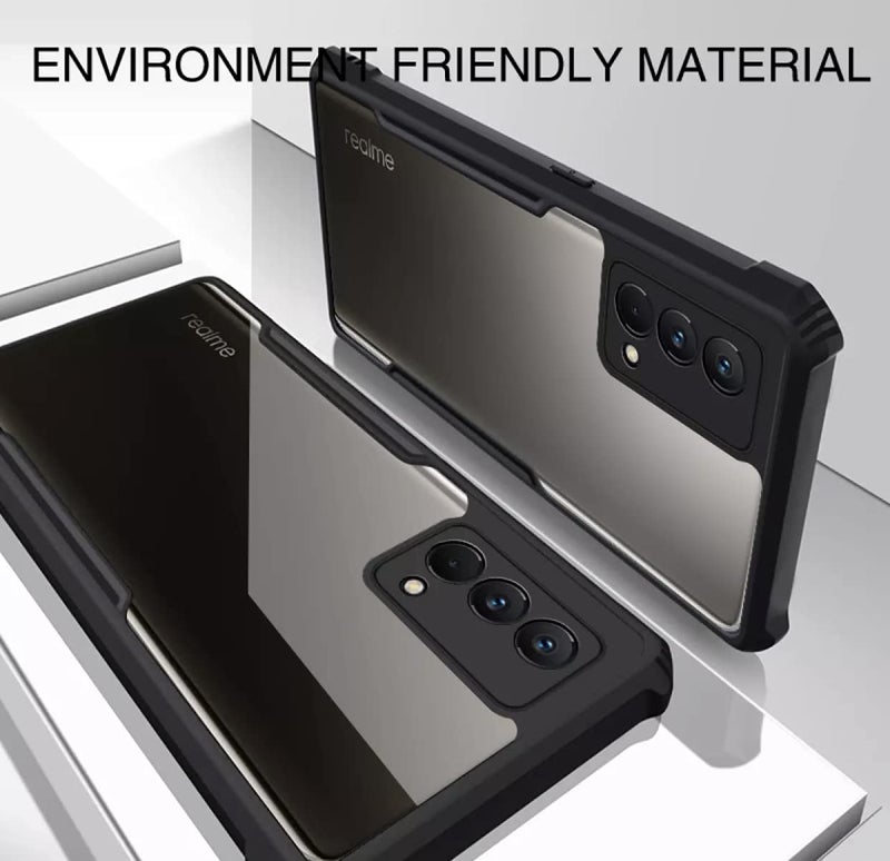 REALCASE Realme GT Master Edition Back Cover, Silicone & Acrylic Clear Hard Transparent Bumper Back Case Cover for Realme GT 5G Master Edition-Black - Image 2