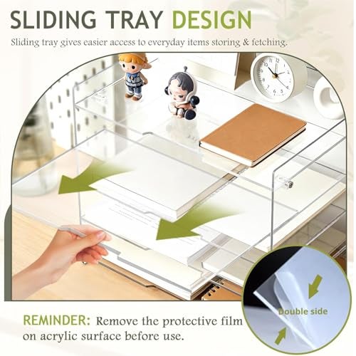 KKU 5 Tier Clear Acrylic Desk Organizer Letter Tray Paper File Desk Organizer and Accessories For Office Supplies - Image 3