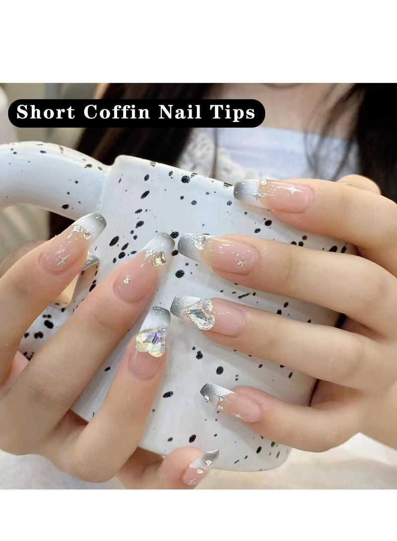 أغطية أظافر أكريليك شفافة، أغطية أظافر غير لامعة، أغطية وصلات أظافر لفن الأظافر المنزلي DIY 240 قطعة 12 مقاسًا - Image 2