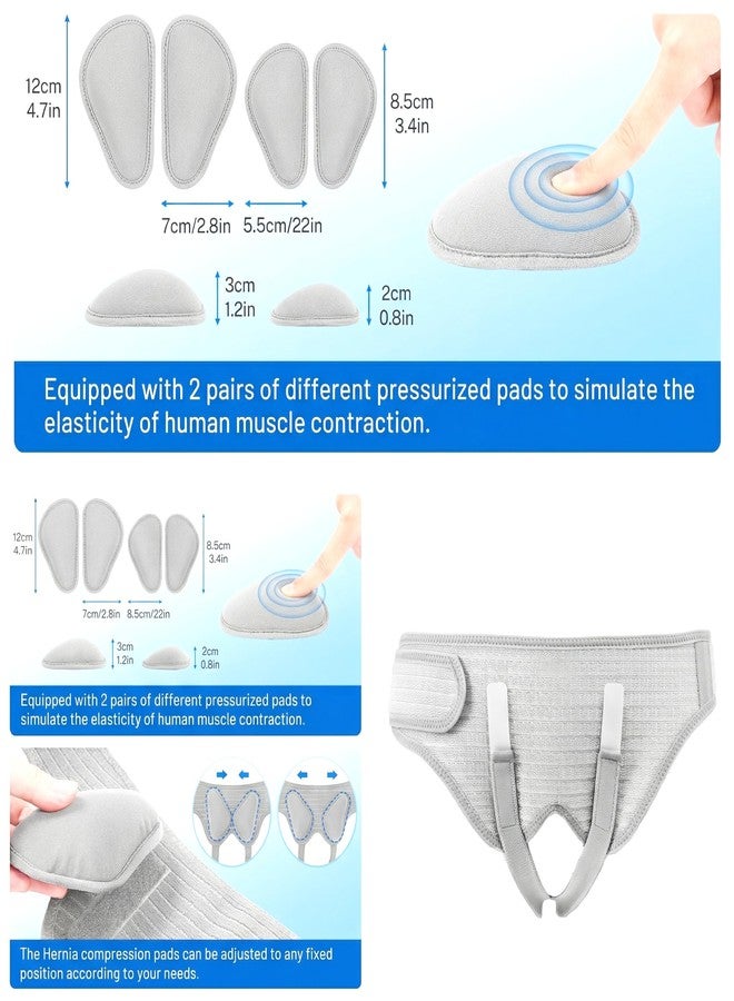 KUAZIDAR Inguinal Hernia Belt for Men & Women - Slim Invisible Hernia Support Truss with 4 Targeted Compression Pads for Single/Double Hernia - Breathable Post-Surgery Recovery Wrap,M - Image 5