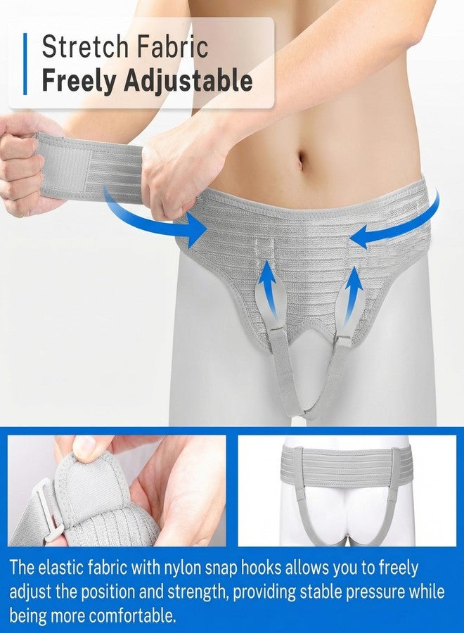 KUAZIDAR Inguinal Hernia Belt for Men & Women - Slim Invisible Hernia Support Truss with 4 Targeted Compression Pads for Single/Double Hernia - Breathable Post-Surgery Recovery Wrap,M - Image 3