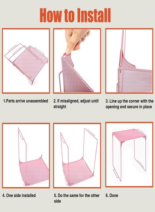 Piffny Locker Organizer Shelf, Stackable, Extra Tall, Fits Standard Size School Lockers (Pink 2 Pack) - Image 5