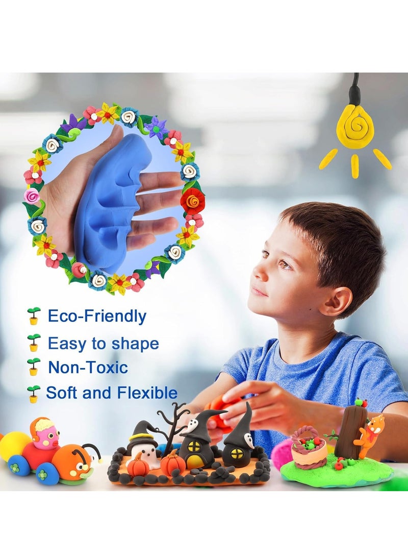 48 Colors Plasticine with 3 Sculpting Tools, Air Dry Clay, Modeling Clay Kit, DIY Plasticine for Children Education - Image 3