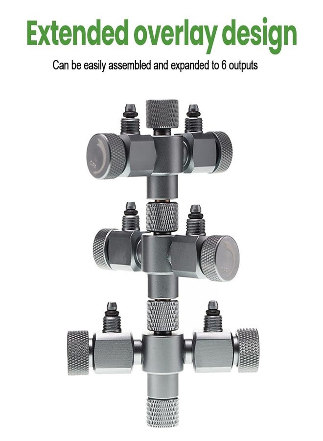 موزع ثاني أكسيد الكربون لحوض السمك من MiOYOOW، صمام إبرة مزدوج الدقة من سبائك الألومنيوم، صمام هواء ثنائي الاتجاه لحوض السمك، منظم ثاني أكسيد الكربون لعداد الفقاعات - Image 3