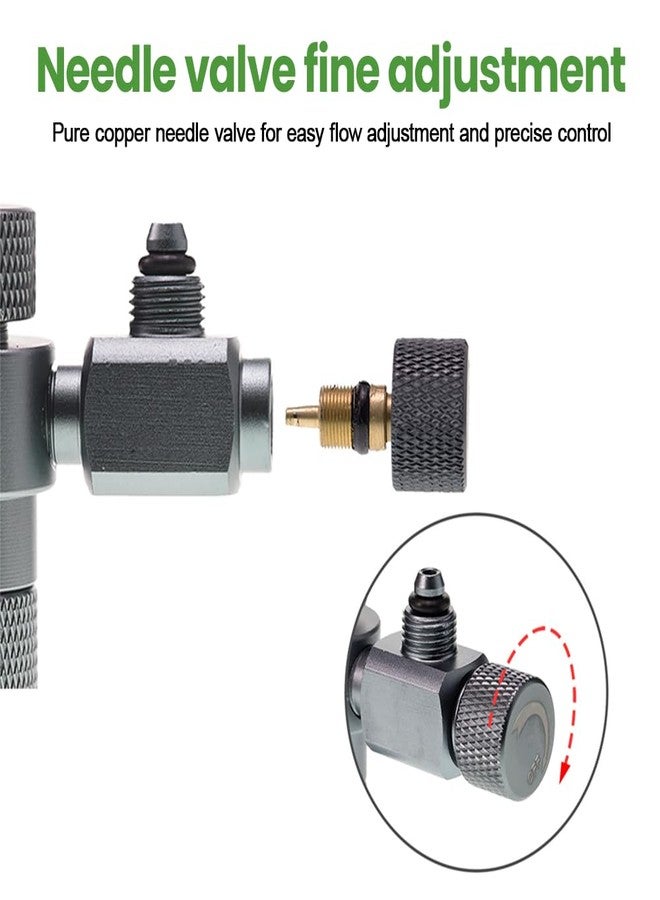 موزع ثاني أكسيد الكربون لحوض السمك من MiOYOOW، صمام إبرة مزدوج الدقة من سبائك الألومنيوم، صمام هواء ثنائي الاتجاه لحوض السمك، منظم ثاني أكسيد الكربون لعداد الفقاعات - Image 5