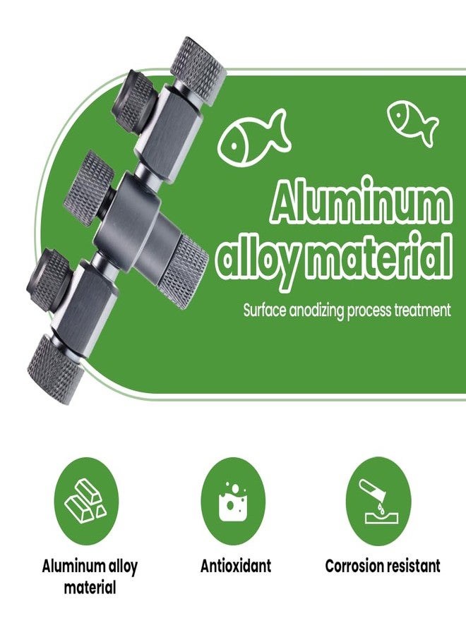 موزع ثاني أكسيد الكربون لحوض السمك من MiOYOOW، صمام إبرة مزدوج الدقة من سبائك الألومنيوم، صمام هواء ثنائي الاتجاه لحوض السمك، منظم ثاني أكسيد الكربون لعداد الفقاعات - Image 2