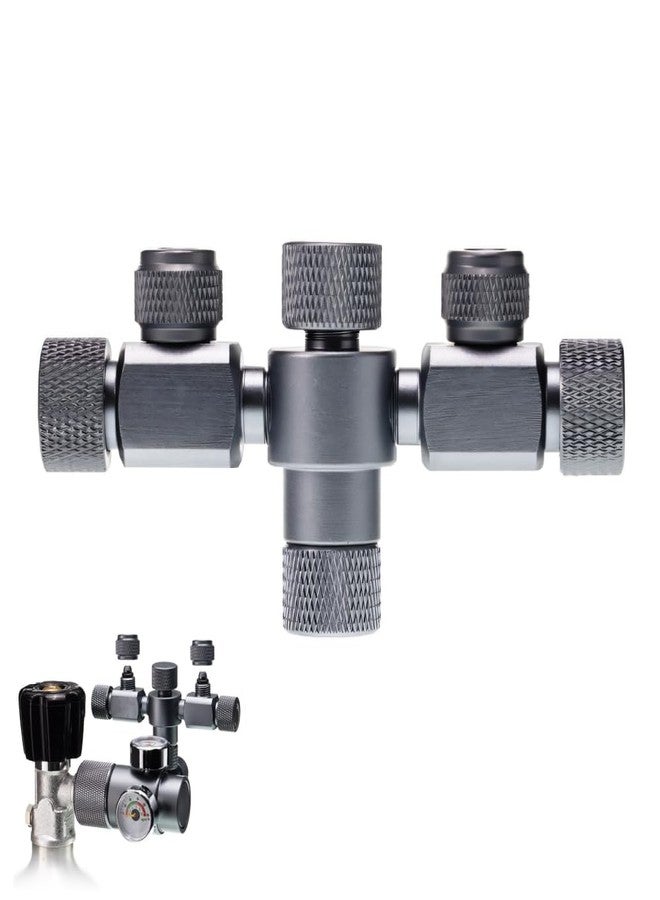 موزع ثاني أكسيد الكربون لحوض السمك من MiOYOOW، صمام إبرة مزدوج الدقة من سبائك الألومنيوم، صمام هواء ثنائي الاتجاه لحوض السمك، منظم ثاني أكسيد الكربون لعداد الفقاعات - Image 1