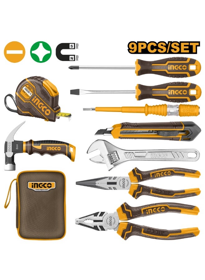 إنجكو طقم أدوات يدوية إنكو 9 قطع مع حقيبة تخزين للاستخدام المنزلي والأعمال اليدوية - Image 2