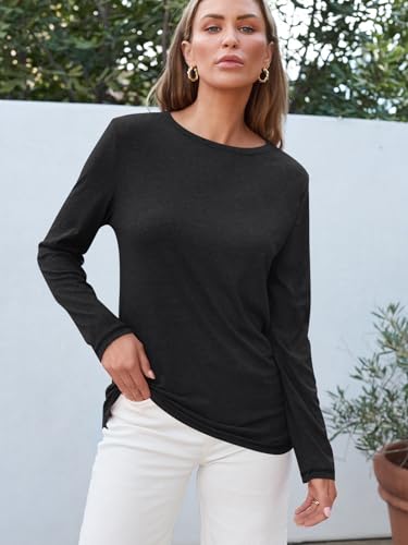 AUTOMET Oversized Tshirts for Women Business Casual Plus Size Tops Fall Fashion Clothes Workout 2025 01black XXL - Image 2