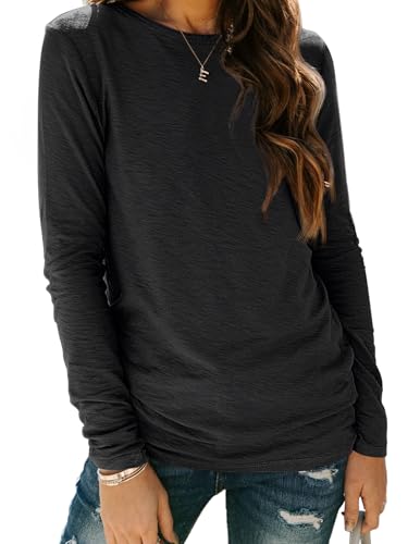 AUTOMET Oversized Tshirts for Women Business Casual Plus Size Tops Fall Fashion Clothes Workout 2025 01black XXL - Image 1