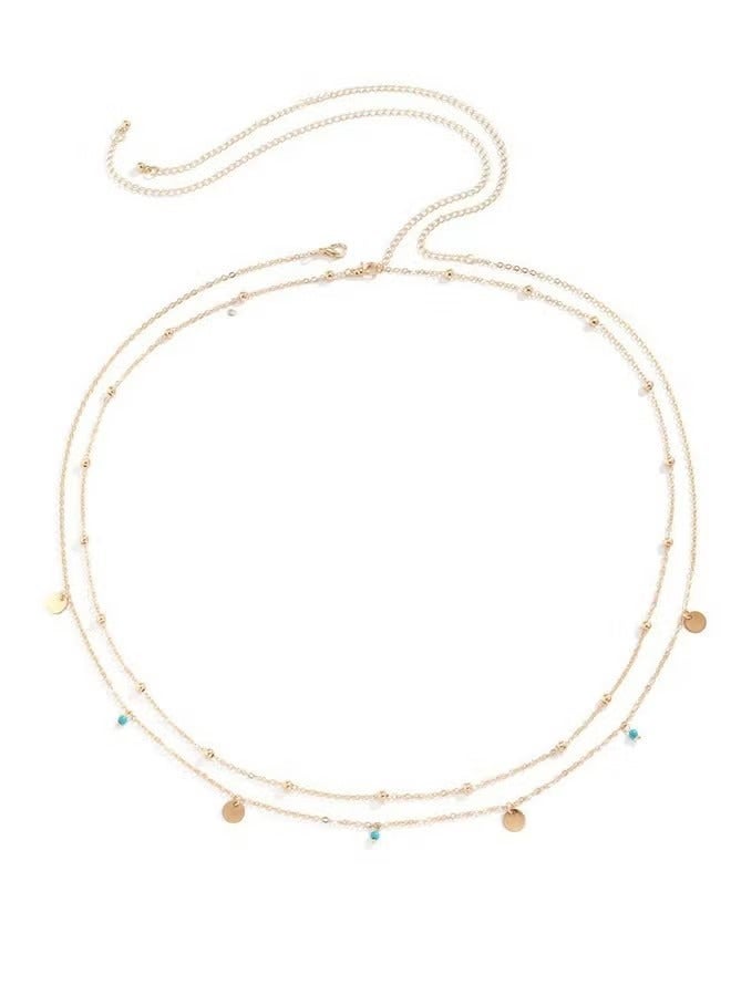 Simple tassel sequin double chain casual waist chain decoration - Image 2