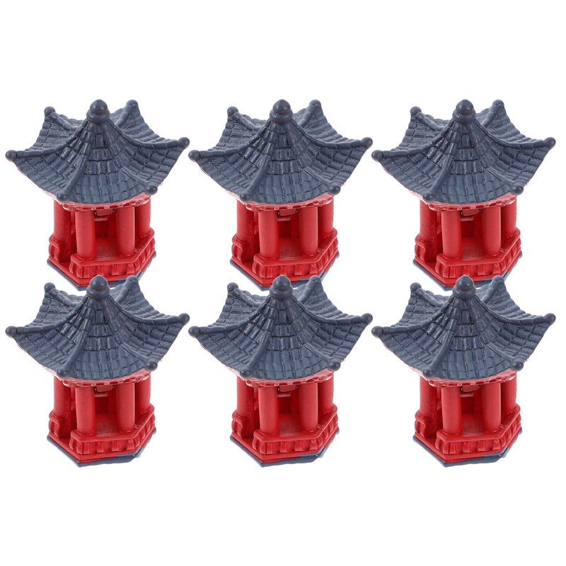 12 pcs Resin Garden Pavilion Decor Decorative Yard Pavilion Model Resin Garden Pavilion Ornament - Image 4