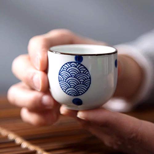 Sizikato 5pcs Blue and White Porcelain Sake Set Include 1PCS Sake Bottle and 4PCS Sake Cups - Image 5