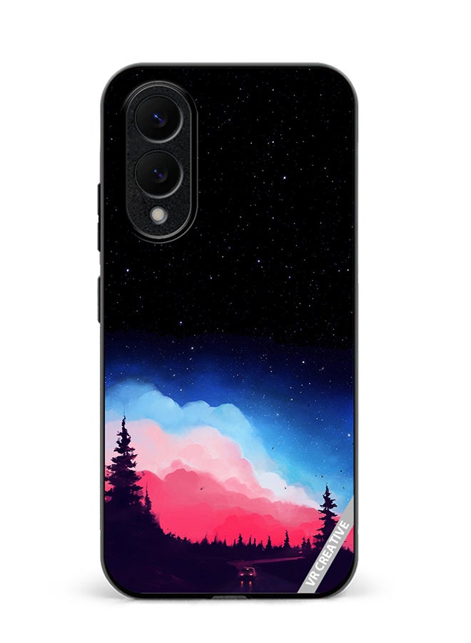 VR CREATIVE Protective Case Cover For Samsung Galaxy S25 Edge Vibrant Cloud Design Multicolour