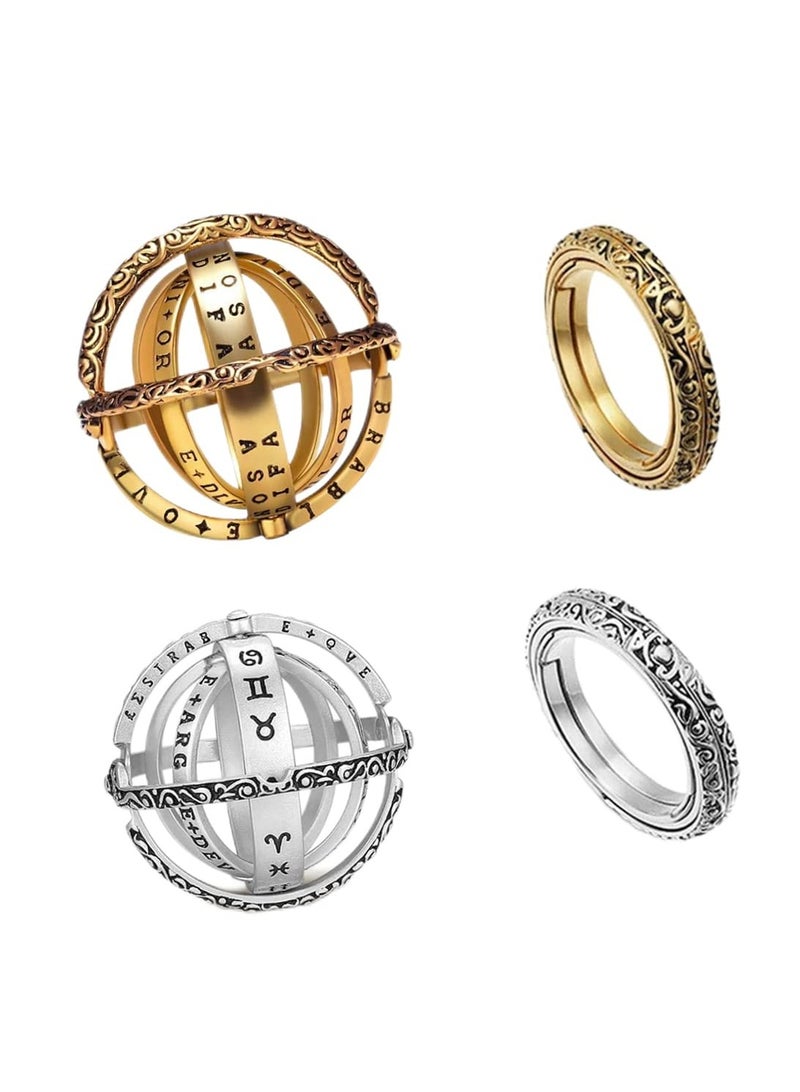 Excefore Rings Spinner, Decompression Toy, Spinner Toy, Manual Anti-Stress Toy Finger Toys Spinner Ring, Fancy Toys Decompresses Toy Hand Spinner Stress Relief Anti-Anxiety Gift(2 PCS) - Image 1