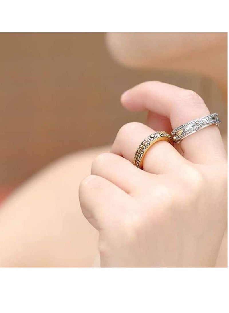 Excefore Rings Spinner, Decompression Toy, Spinner Toy, Manual Anti-Stress Toy Finger Toys Spinner Ring, Fancy Toys Decompresses Toy Hand Spinner Stress Relief Anti-Anxiety Gift(2 PCS) - Image 5