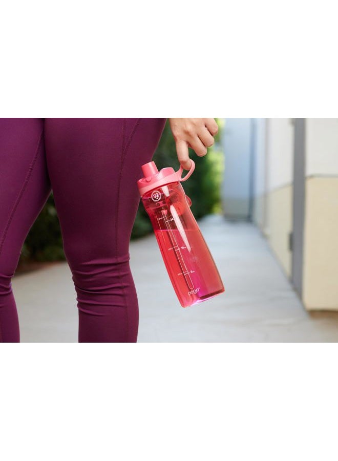 Pogo BPA-Free Plastic Water Bottle with Chug Lid, Pink, 32 oz. - Image 2