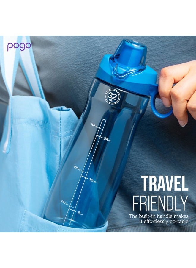 Pogo BPA-Free Plastic Water Bottle with Chug Lid, Pink, 32 oz. - Image 5