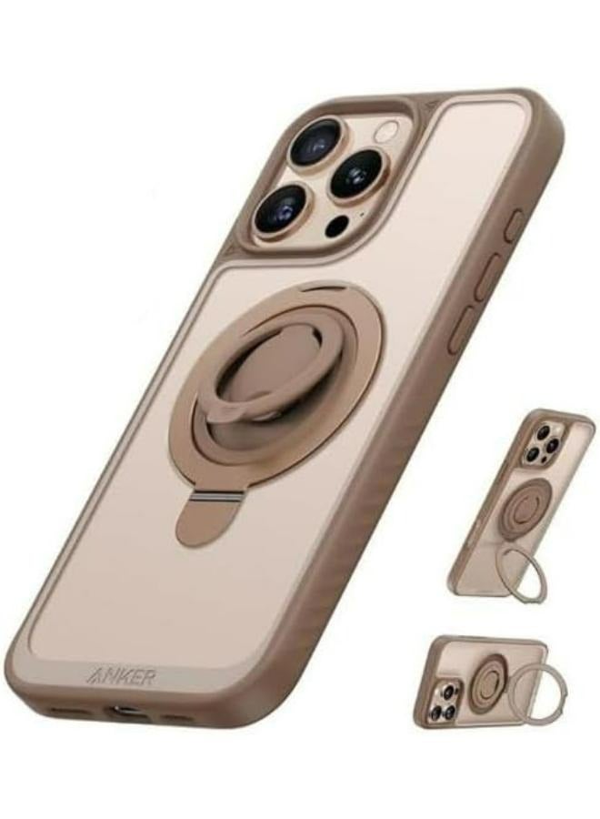 Anker MagGo Magnetic Case with Stand 360° Ring Stand for iPhone 16 Pro Max Case (Compatible with MagSafe) Slim Translucent Shockproof with Anti-Fingerprint Phone Case