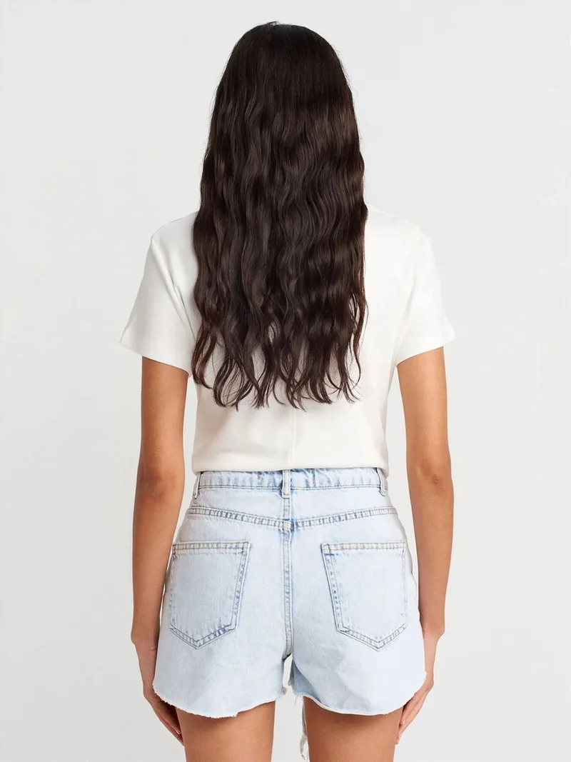 ديلفين DILVIN Women’s High-Waist Denim Shorts