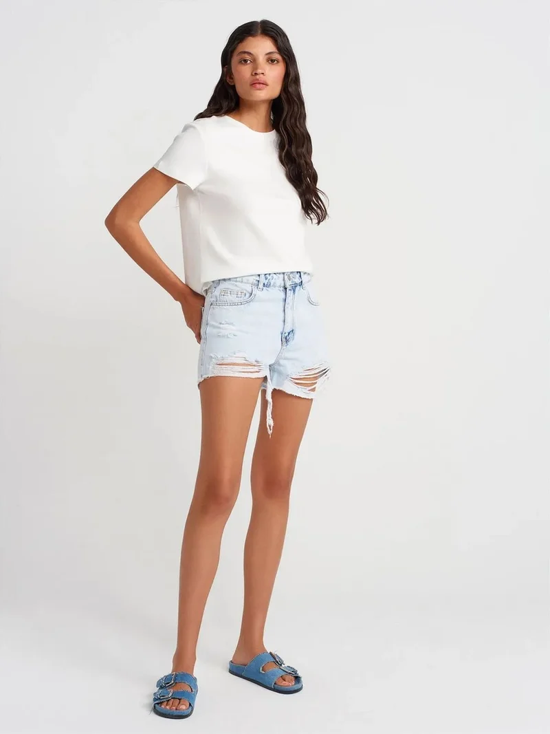 ديلفين DILVIN Women’s High-Waist Denim Shorts