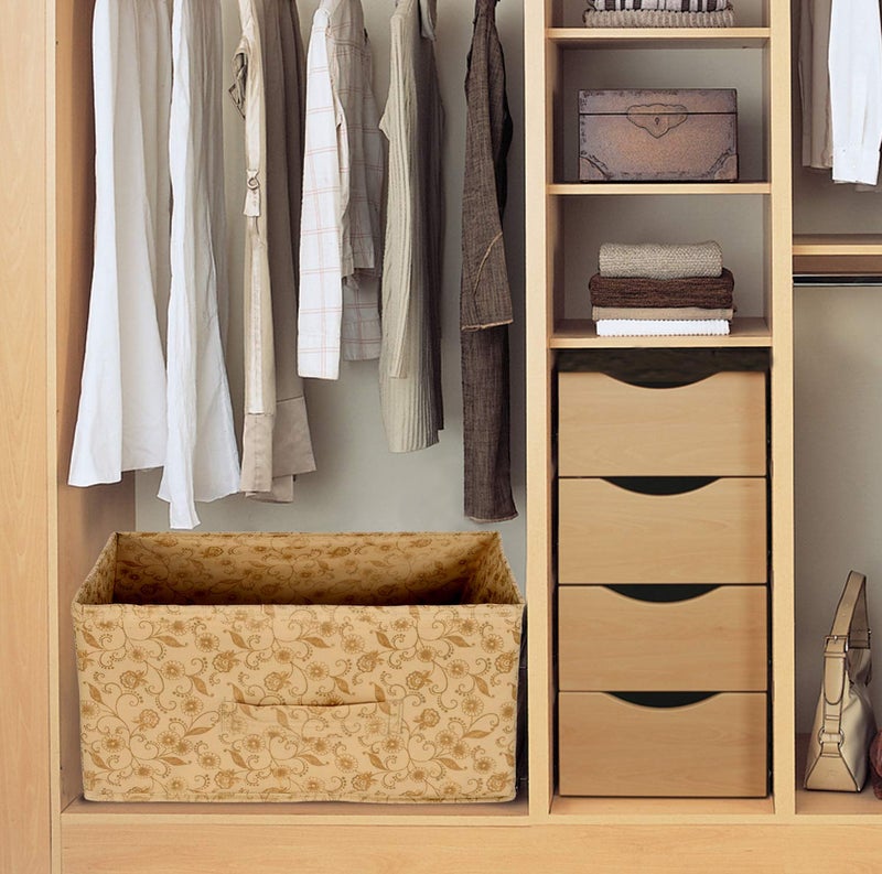 Kuber Industries Kuber Industries Rectangular Flodable Storage BoxDrawer Storage and Cloth OrganizerStorage Box for ToysStorage Box Gor Clothes Beige - Image 2