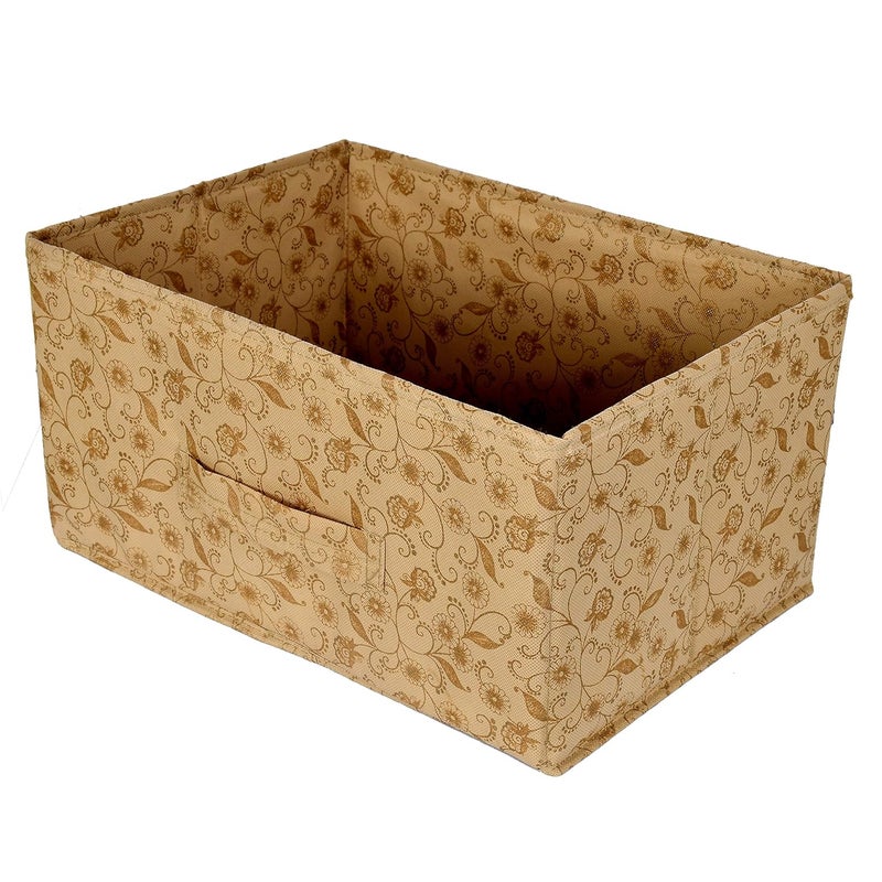 Kuber Industries Kuber Industries Rectangular Flodable Storage BoxDrawer Storage and Cloth OrganizerStorage Box for ToysStorage Box Gor Clothes Beige - Image 5