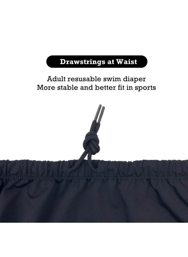 AQX Reusable Adult Swim Diapers Special Needs, Plastic Diaper Cover Leakproof, Swimmers Nappy Rubber Pant For Incontinence Protection Unisex (Xl, Black) - Image 3