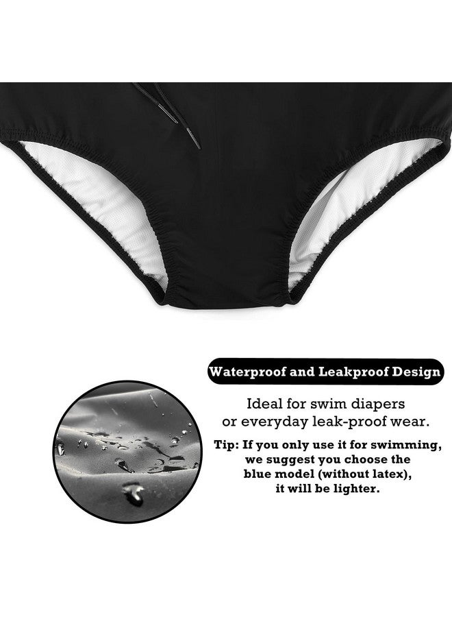 AQX Reusable Adult Swim Diapers Special Needs, Plastic Diaper Cover Leakproof, Swimmers Nappy Rubber Pant For Incontinence Protection Unisex (Xl, Black) - Image 4