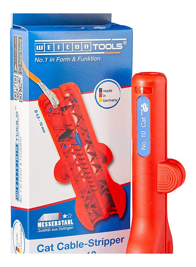 WEICON Cat Cable-Stripper No. 10 Network Cable Stripper, High-Quality Practical Stripper For Data Cables Network Cables Cat 5, 6 And 7 - Image 1