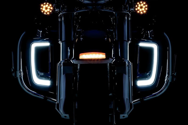 Kuryakyn 5063 Tracer LED Running Light/Turn Signal Fairing Lower Grills for Harley-Davidson 2014-2020, Chrome - Image 4