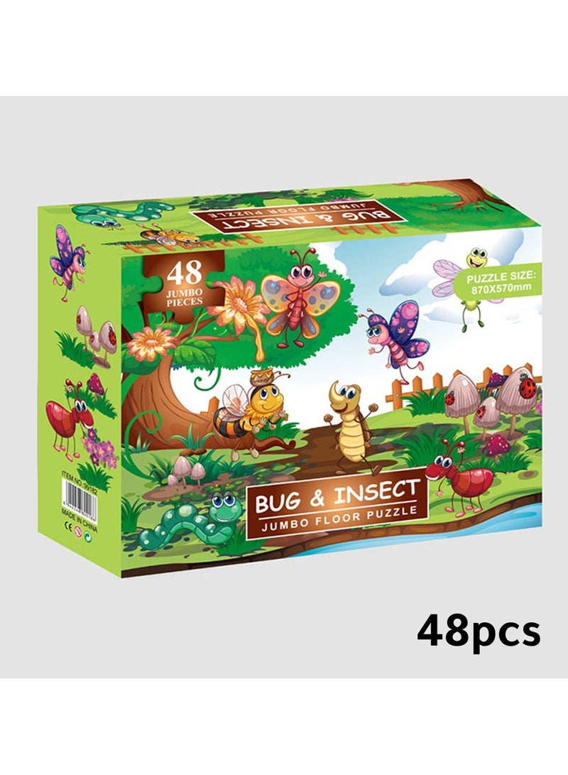 Jumbo Puzzle Big Jungle Theme 48 Extra-Large Pieces for Toddlers – Safe and Educational Toy for Early Learning - Image 1
