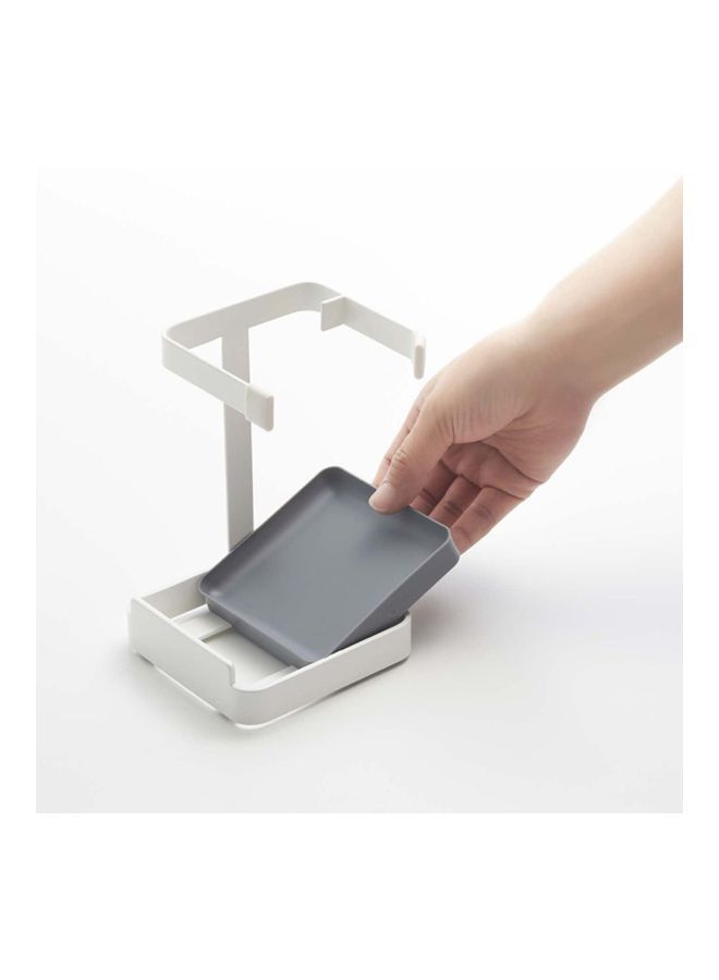 إسكدنيا حامل ملاعق وغطاء مع صينية تقطير أبيض 15x10x10سم - Image 2