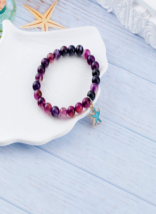 Fullrainbow Starfish Bracelet for Women - Delicate Starfish Spirit Animal Charm Bangle - Purple Ocean Animal Gift - Image 4