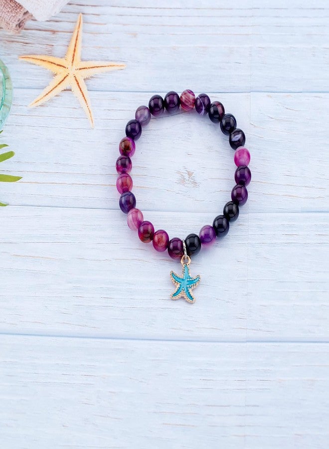 Fullrainbow Starfish Bracelet for Women - Delicate Starfish Spirit Animal Charm Bangle - Purple Ocean Animal Gift - Image 3