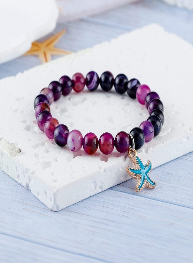 Fullrainbow Starfish Bracelet for Women - Delicate Starfish Spirit Animal Charm Bangle - Purple Ocean Animal Gift - Image 5