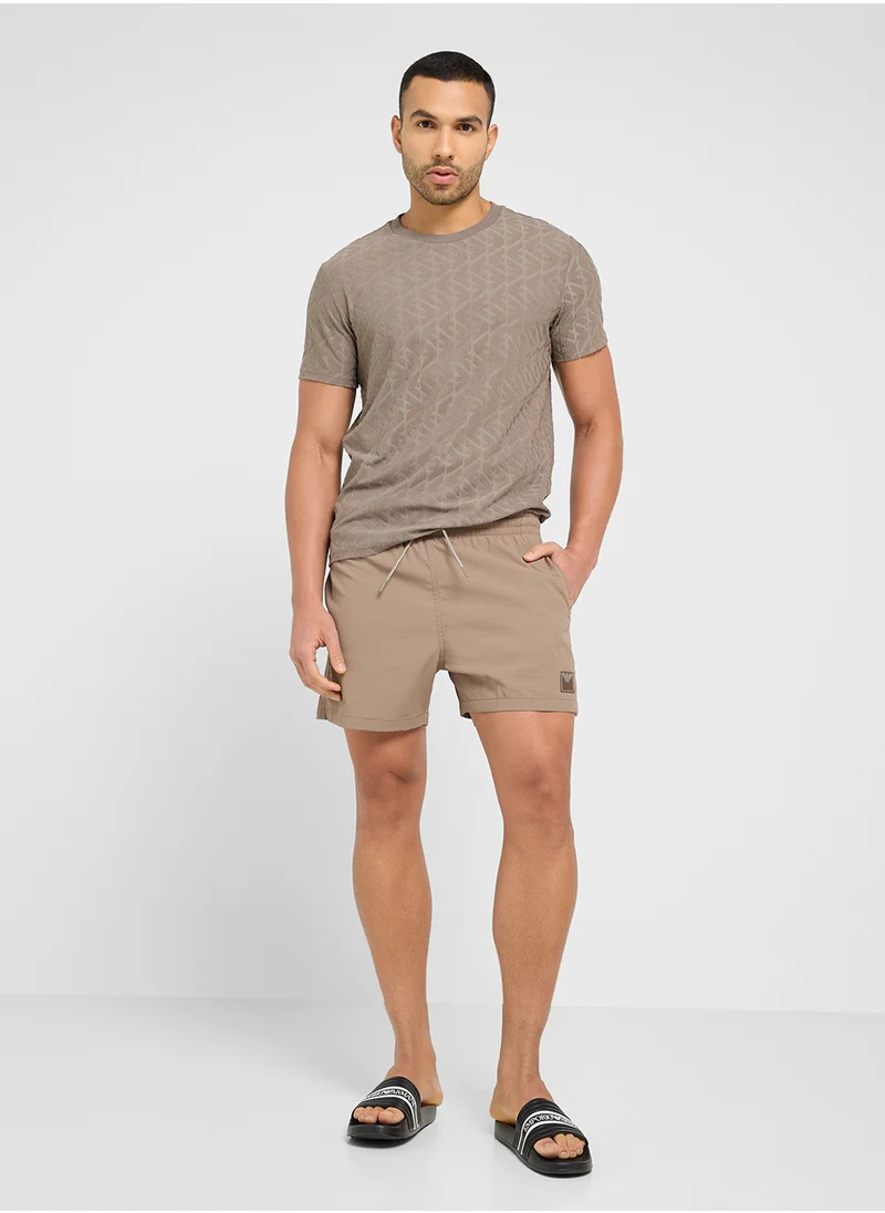 امبوريو ارماني Beachwear Logo  Drawstring Shorts